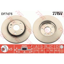 Fren Diski Ön Hava Opel Astra J (P10) 1.7 Cdtı (68) 2009-2015 Trw DF7475