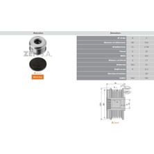 Alternatör Kasnak Volkswagen Passat / Audi 1.6-1.8 T Skoda Super B 2.0 (5 Kanal) Zen 5376