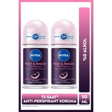 Nivea Kadın Roll-on Deodorant Pearl&Beauty Fine Fragrance 50ml, 72 Saat Anti-perspirant Ter Koruma, X2Adet