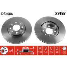 (Y.k. Ön Fiat Doblo Mpv (119_, 223_) 1.2 (223AXA1A) 2001-2005 Trw DF2686