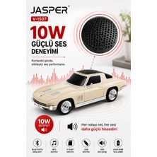 Jasper JPR-1507 Bej 10W Bluetooth Hoparlörlü Retro Araba Tasarım – Fm Radyo, Usb, Tf Kart, Aux ve Mp3