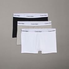 Calvin Klein Erkek Pamuklu Slim Fit Beli Elastik Bantlı 3'lü Çok Renkli Boxer LV00NB4392-MP1