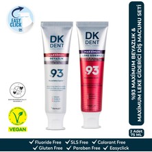 Dkdent %93 Maximum Beyazlık & Maximum Leke Giderici Diş Macunu Seti 2 x 75 ml