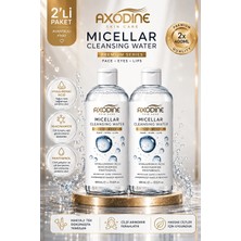 Axodine Micellar Nemlendirici ve Arındırıcı Makyaj Temizleme Suyu 400 ml - Tüm Cilt Tiplerine Uygun (2'li Paket)
