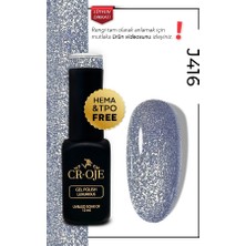 Cr-Oje Kalıcı Oje J416 - Simli mavi (12 ml)