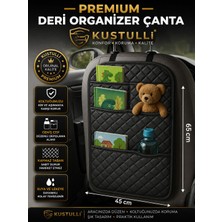Kuştulli Koltuk Arkası Deri Organizer Çok Cepli Düzenleyici Çanta (Siyah)