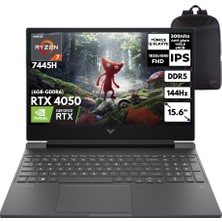 Hp Victus 15-FB3038NT Ryzen 7-7445H 40-Gbddr5 2 Tbssd RTX4050 (6gb-Gddr6) 15.6" Fhd 144Hz Freedos + Hmf Sırt Çantası BX9U9EAHMF10