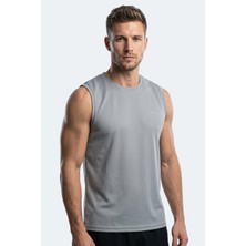 Slazenger Hazzar I Erkek Kolsuz Gümüş Tişört