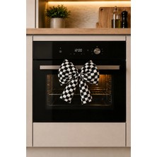 Naya Home Dijital Baskı Damalı Fiyonk Fırın Süsü Dekoratif Dolgulu Yumuşak El Yapımı