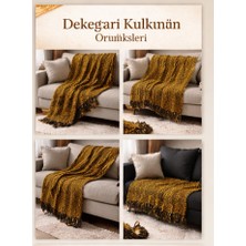Mandaş Tekstil Mandaş El Dokuma Yeni Nesil  Koltuk Şalı  170*170 1 Li Pk Gold/ Siyah