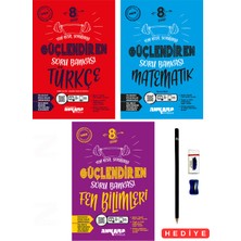 Ankara Yayıncılık 8.sınıf Türkçe Matematik Fen Bilimleri Yeni Nesil Sorularla Güçlendiren Soru Bankası 3 Kitap Set Kalem Seti Hediyeli