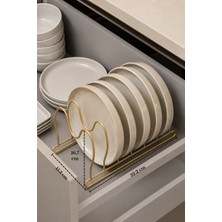 Edora Home Mat Gold 6 Bölmeli Tava Tencere Kapak Düzenleyici Çekmece İçi Organizer Paslanmaz Metal