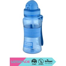Uzspace 300ML Yeni Koleksiyon Renkler Pipetli El Askılı Silikon Gövdeli Tritan Su Matarası Sızdırmaz Bpa Yok Koku Yok