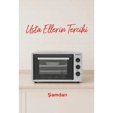 Şamdan 2011 Lüks Mini Fırın 36 Lt İnox Isı Ayarlı Uzun Ömürlü Tüp Rezistans ile Mükemmel Pişirme