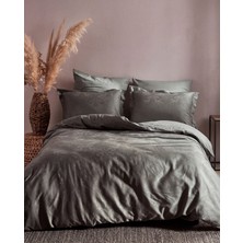 Cicim Home Hotten Green %100 Pamuk Saten Çift Kişilik Nevresim Takımı 6 Parça Premium Kalite