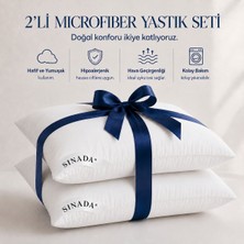 Sinada 2 Adet Microfiber 1000GR Nano Jel Yastık 50X70 cm - %100 Pamuk Kılıflı