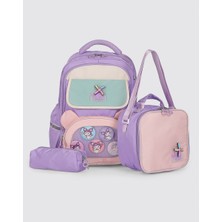 Ççs Kids Premium Okul Çanta Seti 3'lü Ilkokul Ortaokul Sırt Çantası Termal Beslenme Çantası Kalemlik Mor 51977
