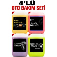 Autowiwax Oto Bakım Seti Cilalı Şampuan Lastik Parlatıcı Genel Temizleyici Jant Temizleyici 4'lü 5 Litrelik Set