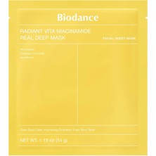 Biodance Aydınlatıcı Yüz Maskesi Radiant Vita Niacinamide Real Deep Mask 34 g Tüm Cilt Tipleri İçin