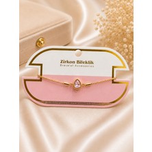 Yasel Takı & Çanta Pembe Taşlı Su Damlası Zirkon Bileklik