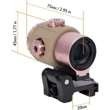 558G43 Xps2 Hedef Işaretleyici Red Dot  Holografik Nişangâh, 5x Büyütmeli Set Çöl Rengi Itdh
