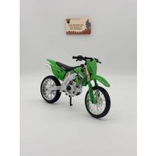 Diecast Koleksiyonluk Motosiklet Kawasaki 250Z 1:10 Ölçek Yeşil Dirt Bike Model Sesli