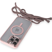 Apple Iphone 12 Pro Kılıf Divo Lazer Askılı Magsafe Kapak - Pembe ITDHMN-GO4823