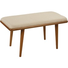 Ganni Home Oslo Bench Krem – Ceviz Gürgen Iskeletli, Döşemeli Modern Yemek Odası Bench