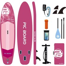 Lethe Boards Aurora Pink Sup 350 cm Uzunluk x 86 cm Genişlik x 15 cm Şişme Paddle Board Full Set