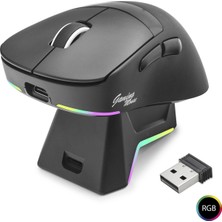 Kablosuz Rgb Mouse Şarj Standlı - Siyah MF1216B