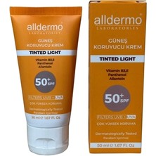 Alldermo SPF 50+ Tinted Light Güneş Koruyucu Krem 50 ml Tüp