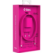 Ttec Smartcharger Gan 20W Pd Seyahat Hızlı Şarj Cihazı Pembe 2SCG20CNP