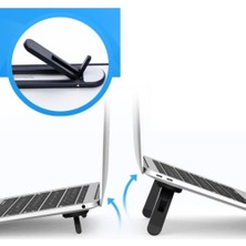 2 Kademeli Katlanabilir ve Yapışkanlı Laptop Standı Siyah CM-438