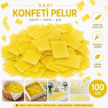 Roco Paper Co. Sarı Konfeti Pelur 100 Gr, Parti, Düğün Süsü, Masa Süsleme ve Hediye Paketi Dolgusu
