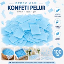 Roco Paper Co. Bebek Mavi Konfeti Pelur 100 Gr, Parti, Düğün Süsü, Masa Süsleme ve Hediye Paketi Dolgusu