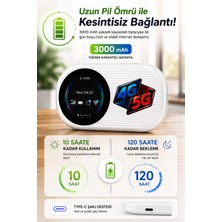 MPIA Mpıa 4g Lte Sım Kartlı Wi Fi 6 Dual Band Taşınabilir Router 3000 Mah Bataryalı Type-C Şarjlı Modem Sms Özelliği