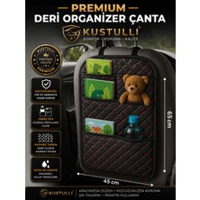 Kuştulli Koltuk Arkası Deri Organizer Çok Cepli Düzenleyici Çanta (Kırmızı)