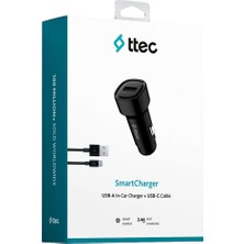 Ttec Smartcharger 2.4A Araç Şarj Aleti + Usb-C Kablo 2CKS30CS