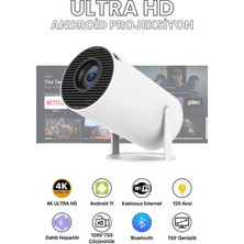 HY300 Mini Projeksiyon 4K Destekli - Android Wifi Bluetooth