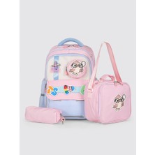 Ççs Kids Premium Okul Çanta Seti 3'lü Ilkokul Ortaokul Sırt Çantası Termal Beslenme Çantası Kalemlik Pembe 51979