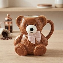 Palto Tasarım Sevimli Ayıcık 3D Kupa - Eğlenceli Dekoratif Kahve ve Çay Bardağı