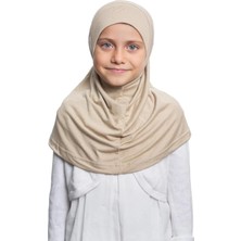 Flora Tekstil Kız Çocuk Tek Parça Hijab - Hazır Tesettür Eşarp – Pratik Geçmeli Hijab | Esnek Penye Kumaş Günlük & Namaz Başörtü (6-11 Yaş)
