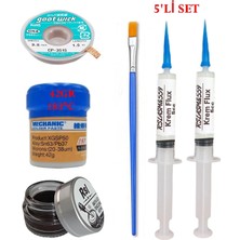 Smnr Mechanic Krem Lehim 183°C 42GR Havya Uc Temizleyici Flux Lehim Toplama Cp-3,5mm Lehim Emme Teli Fırça SETI05