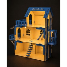 Playvia Asansörlü Oyun Evi, 3 Katlı 90 Cm, LED Işıklı, İsimli, (Eşyasız)