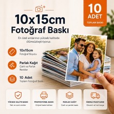Rabsev Kişiye Özel Fotoğraf Baskı - 10X15 cm Parlak Foto Baskı - 10 Adet