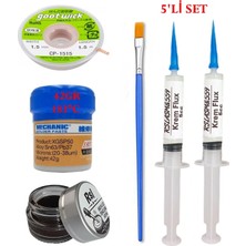 Smnr Mechanic Krem Lehim 183°C 42GR Havya Uc Temizleyici Flux Lehim Toplama Cp-1,5mm Lehim Emme Teli Fırça SETI04