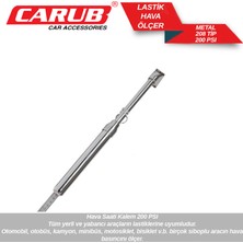 Carub Lastik Hava Ölçer Metal Büyük 208 Tip 200PSİ