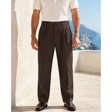 Danger Erkek  Baggy Fit pileli kumaş Pantolon Kahverengi 0172DNGR