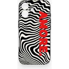 Vip Case iPhone 17 Uyumlu Zebra Amore Desenli Silikon Kılıf