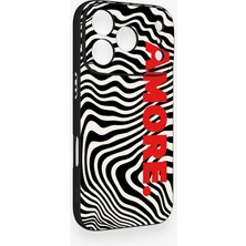 Vip Case iPhone 17 Pro Uyumlu Zebra Amore Desenli Silikon Kılıf